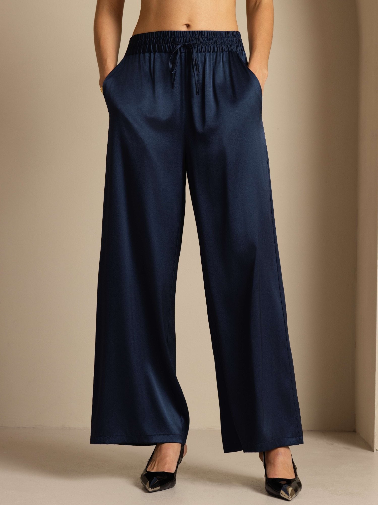 [DarkBlue] SilkSilky-CA 19Momme Silk Womens Pants 001