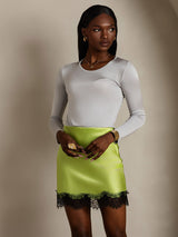 [Light Gray] SilkSilky-CA Silk Jersey Long Sleeve Round Neck Women's T-Shirt 004