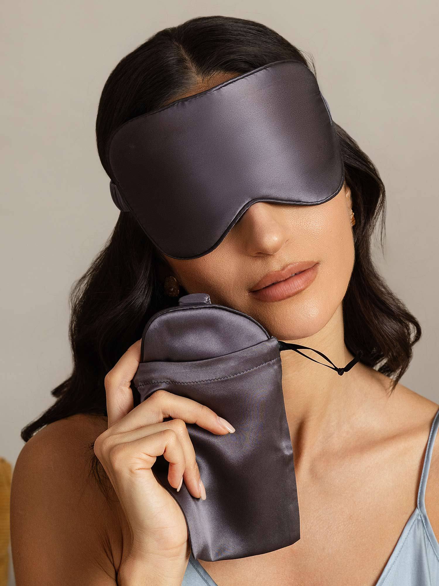 [DarkGray] SilkSilky-CA Pure Silk Eye Mask 002