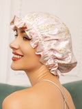 SilkSilky-CA Pure Silk Sleep Cap Floral 004