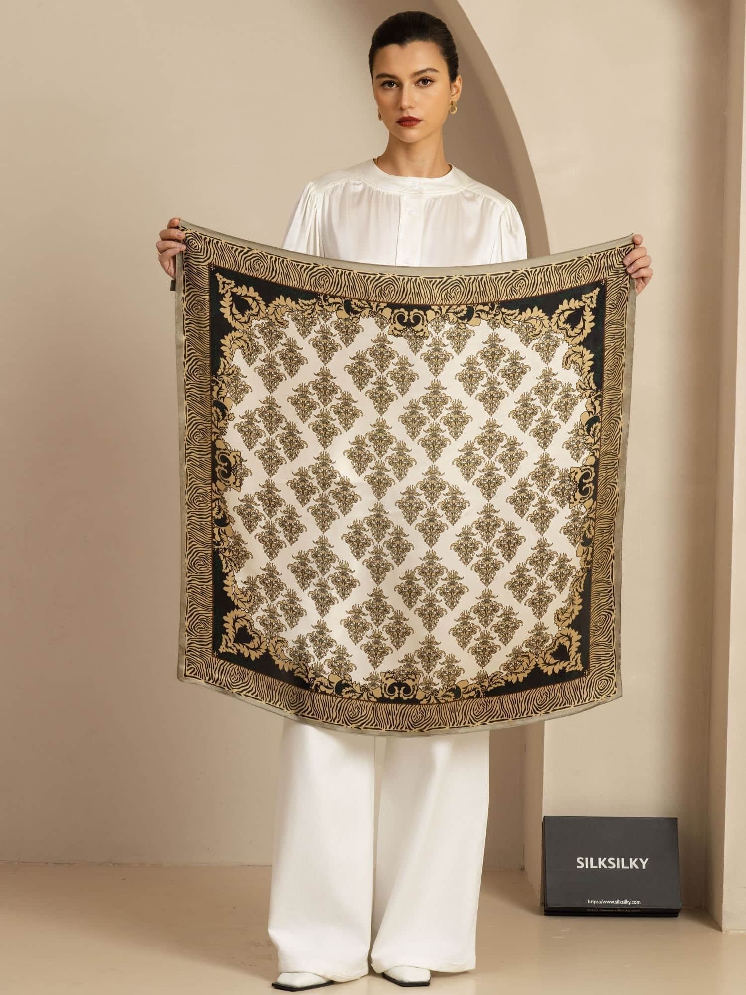 [P109] SilkSilky-CA Pure Silk Scarf 003