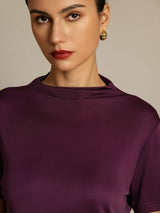 [Purple] SilkSilky-CA Short Sleeve Women's T-Shirt 004