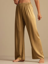 [Tan] SilkSilky-CA 19Momme Machine-Washable Silk Women's Sleep Pants 004