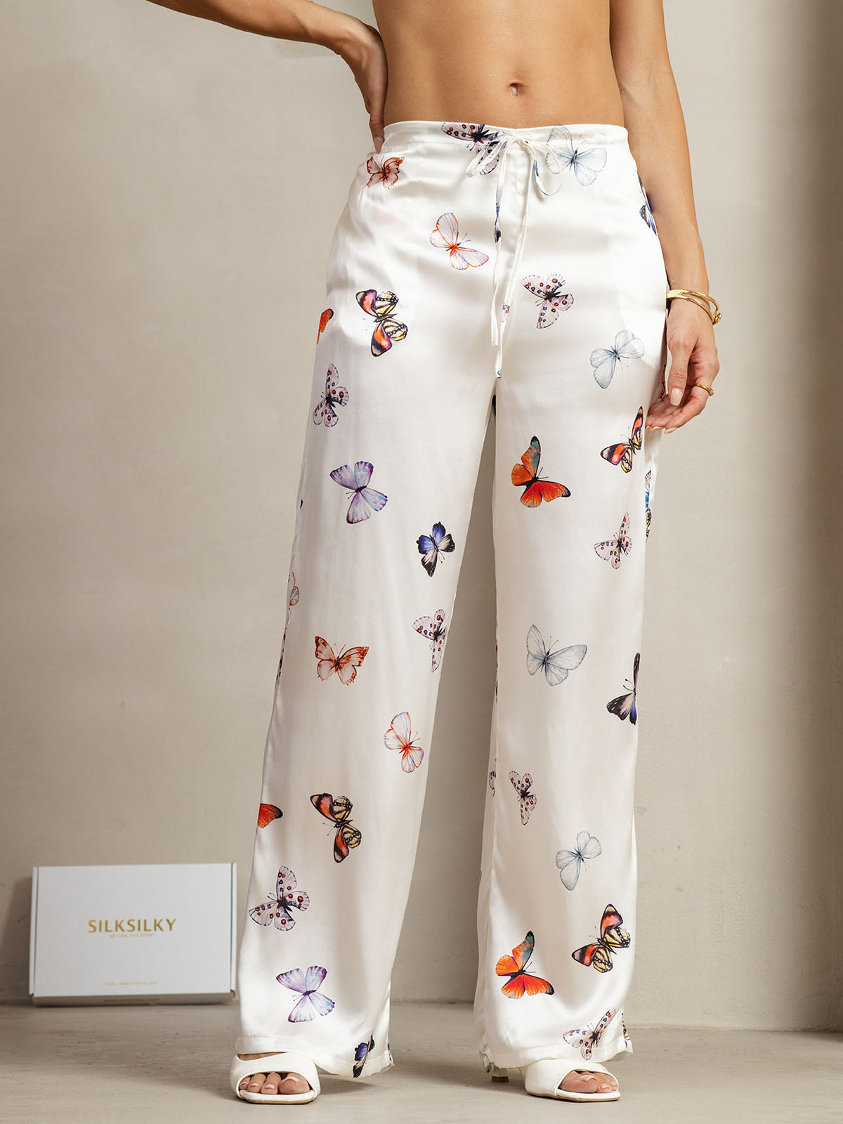 [White Butterfly] SilkSilky-CA 19Momme Silk Womens Pants 003