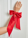 SilkSilky-CA 19Momme Pure Silk Scrunchie Red 001