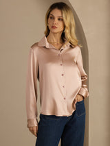 [Tuscany] SilkSilky-CA Long Sleeve Lapel Collar Women's Shirt 003