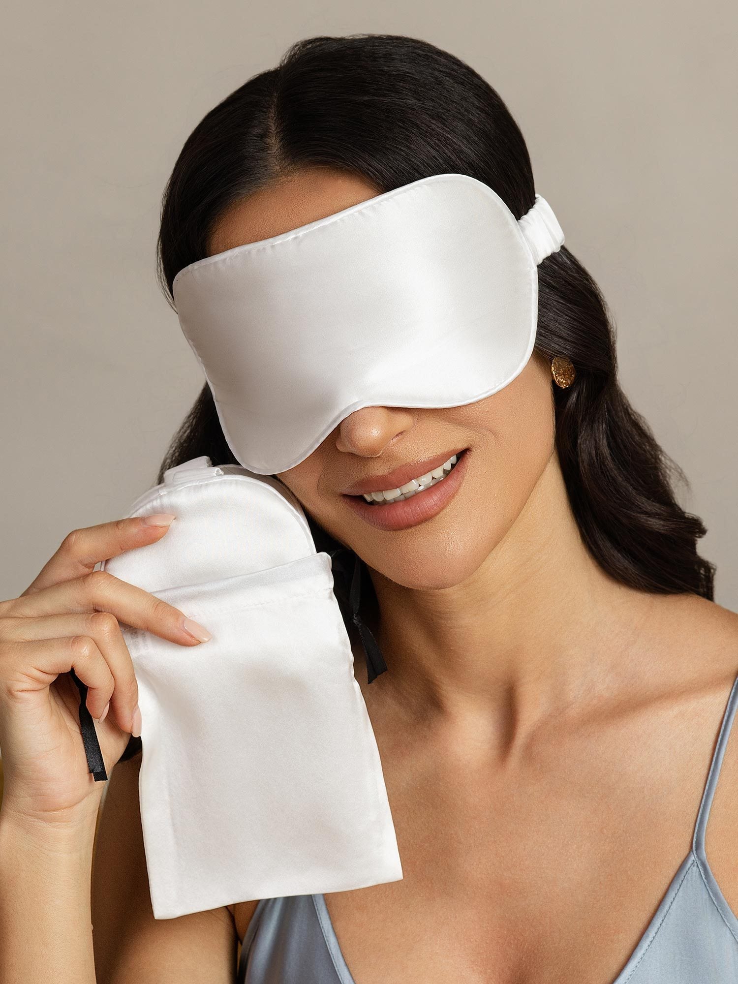 [White] SilkSilky-CA Pure Silk Eye Mask 004
