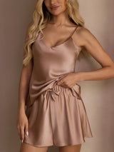 [Tuscany] SilkSilky-CA Spaghetti Strap V Neck Camisole Set 004