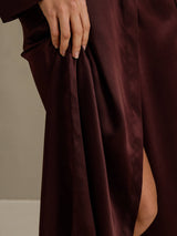 [Brown] SilkSilky-CA Long Sleeve Women's Robe 004