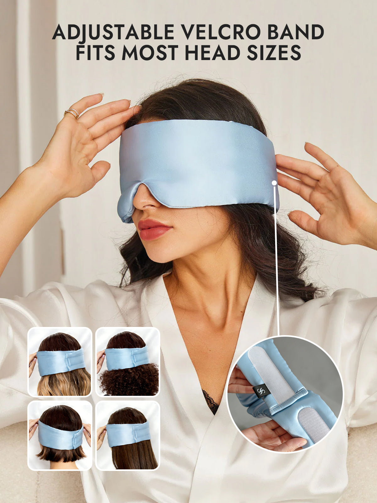 [Light Blue] SilkSilky-CA 19Momme Pure Silk Eye Mask 004