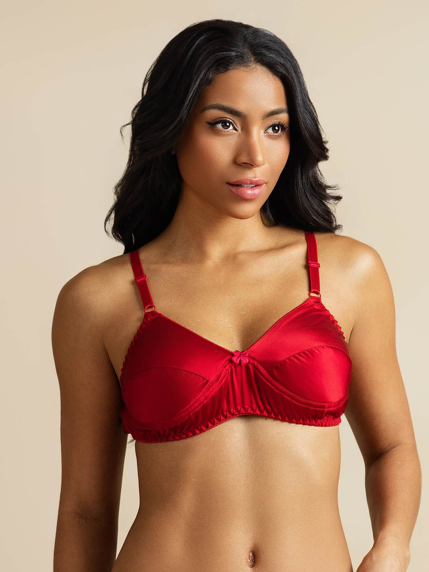 [Red] SilkSilky-CA Pure Silk Bra 003,