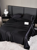 SilkSilky CA 19Momme Pure Silk Bedding Set Black 001