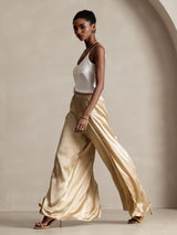 [Champagne] SilkSilky-CA 19Momme Silk Split Women's Pants 007