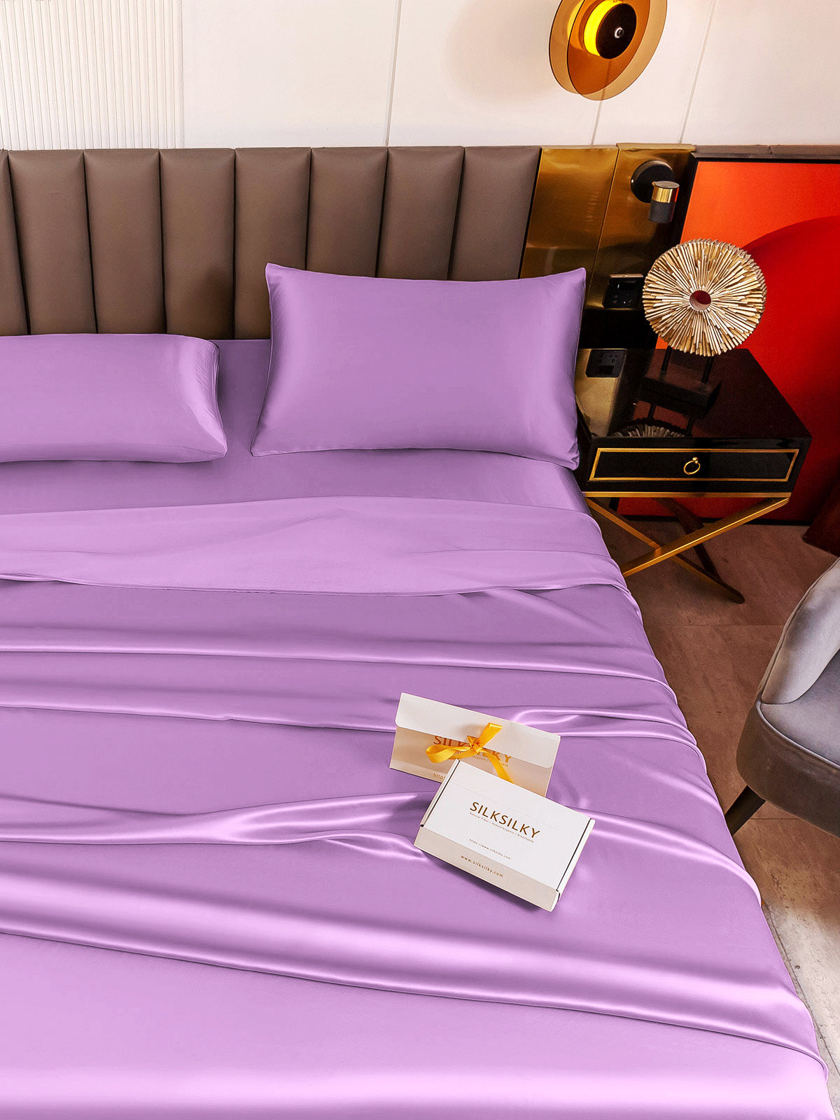 [Lavender] SilkSilky-CA 19Momme Pure Silk Bedding Set 005