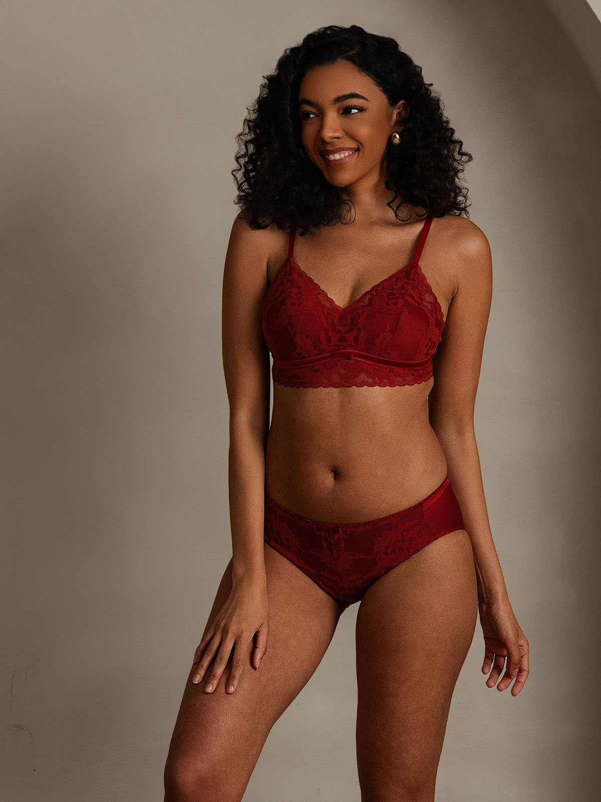 SilkSilky-CA Silk Bra&Panty Set DarkRed 001