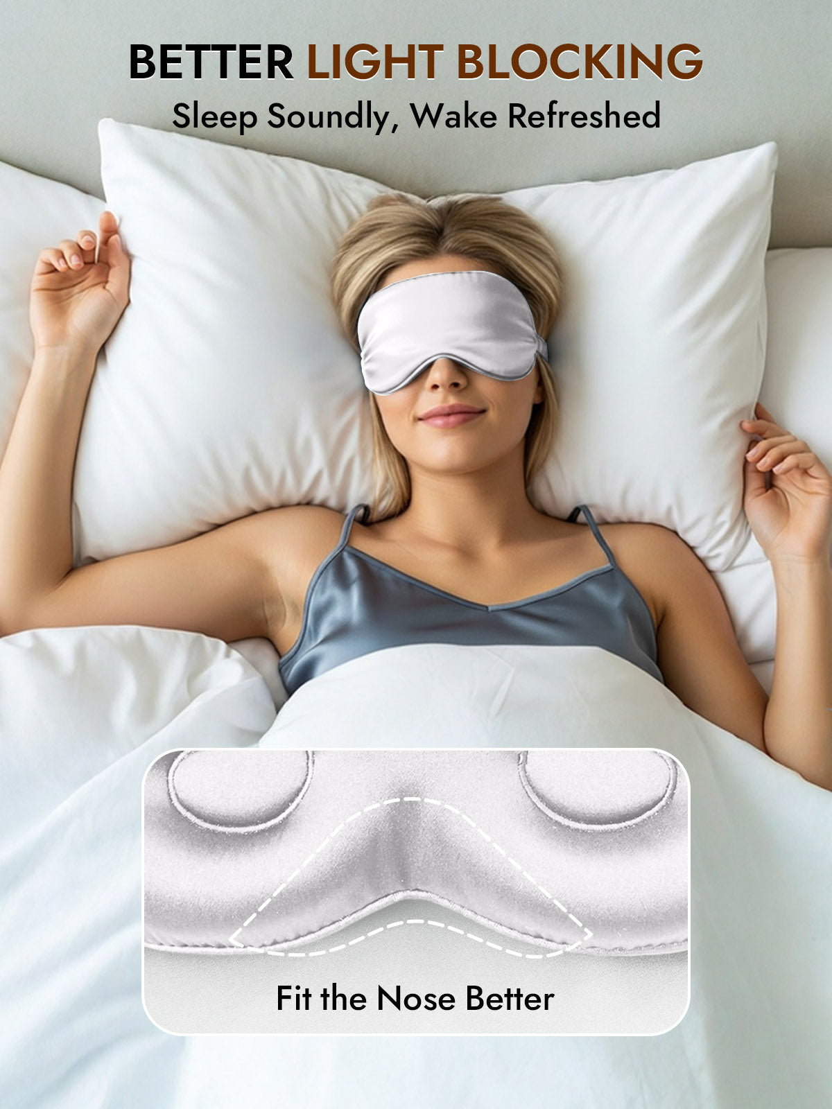 [Light Gray] SilkSilky-CA Pure Silk Eye Mask 003
