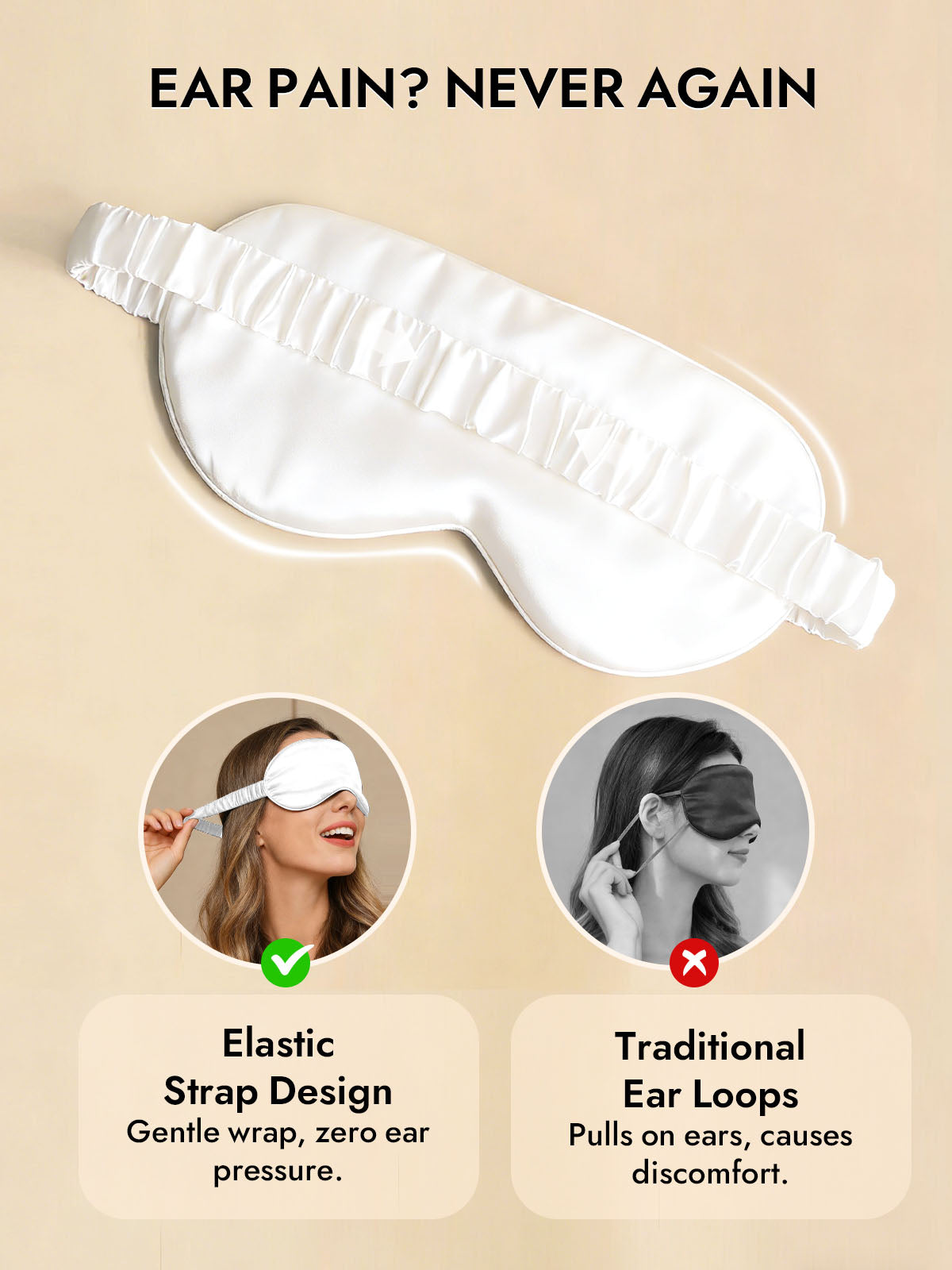 [White] SilkSilky-CA 19Momme Pure Silk Eye Mask 006
