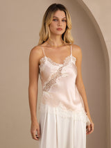 [Pink] SilkSilky-CA Spaghetti Strap V Neck Camisole 001