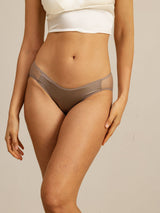 [Coffee] SilkSilky-CA 19Momme Stretch Silk Charmeuse Panty 003