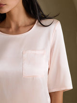 [Pink] SilkSilky-CA Half Sleeve Women's T-Shirt 004