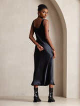 [Black] SilkSilky-CA Sleeveless Scoop Neck Dress 002
