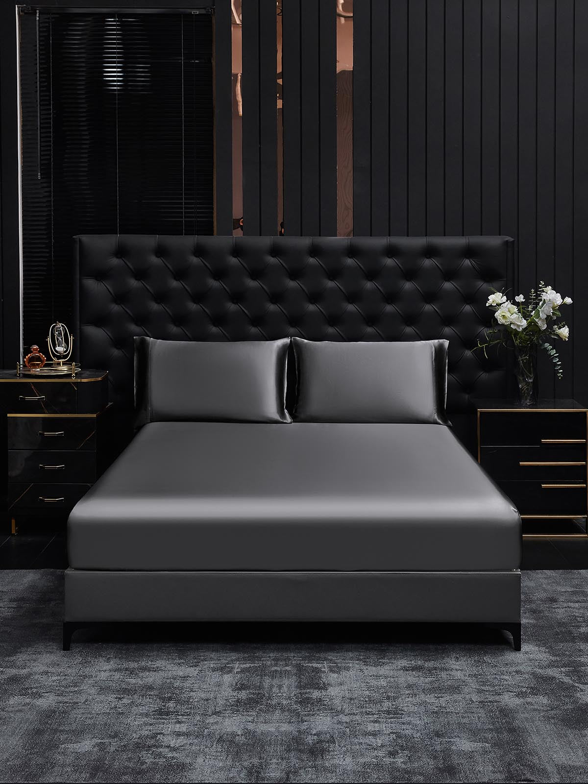 [Dark Gray] SilkSilky-CA 19Momme Pure Silk Bedding Set 002