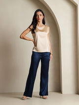[Champagne] SilkSilky-CA Sleeveless Round Neck Camisole 008