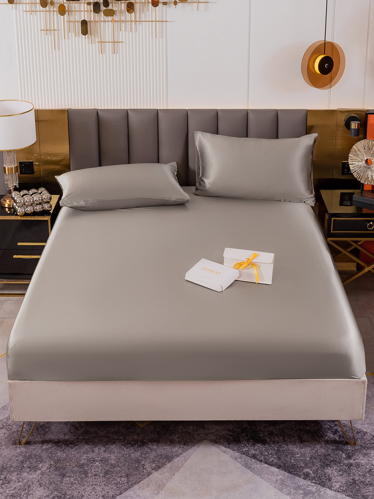 [Gray] SilkSilky-CA 19Momme Bedding Set 002
