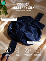 [Dark Blue] SilkSilky-CA Sleep Cap 002