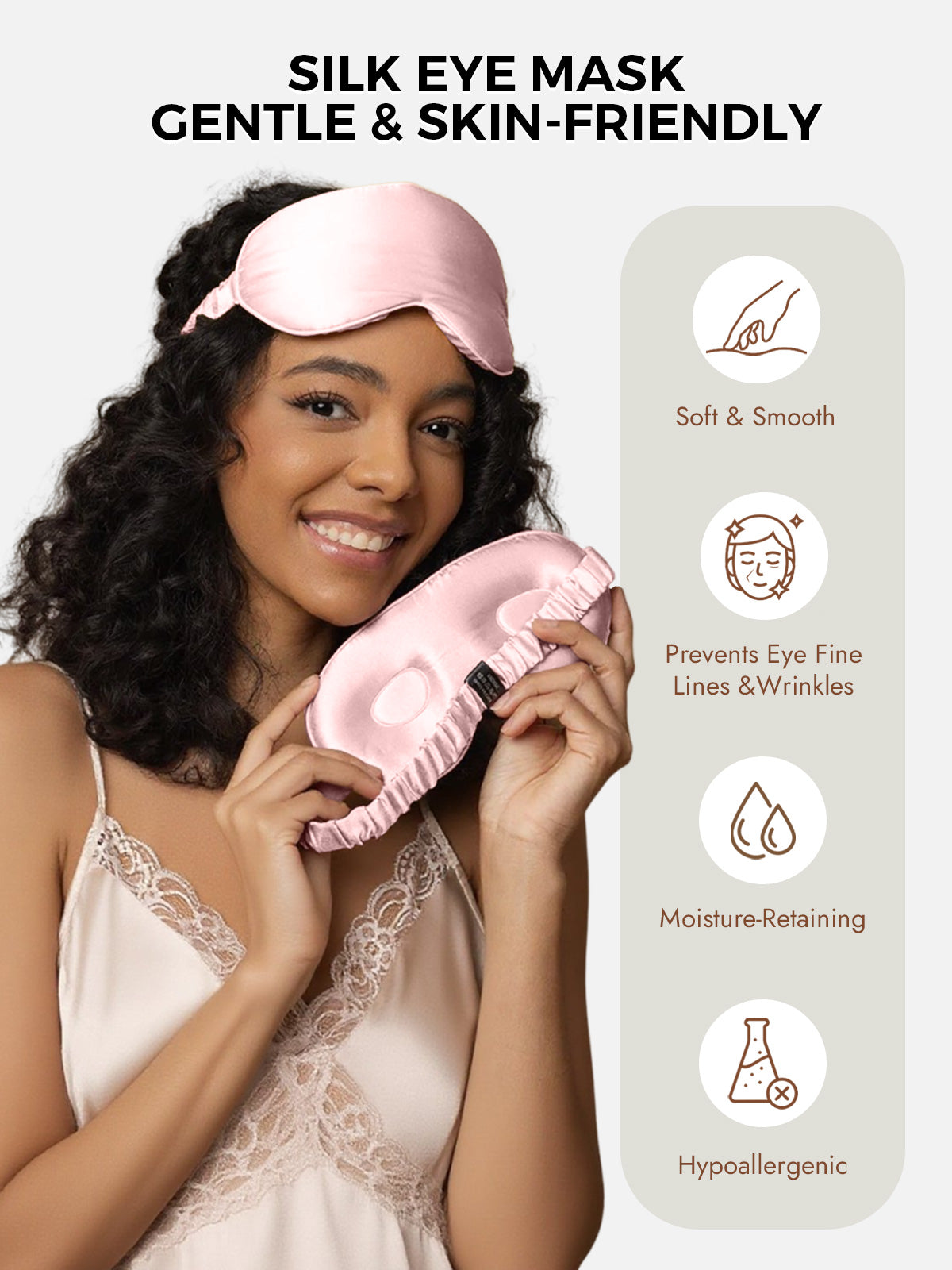 [Pink] SilkSilky-CA Pure Silk Eye Mask 003