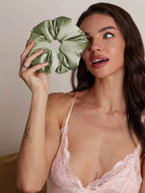 [Light Green] SilkSilky-CA Scrunchie 001