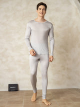 [Silver] SilkSilky-CA Long Sleeve Round Neck Men's Long Johns 004