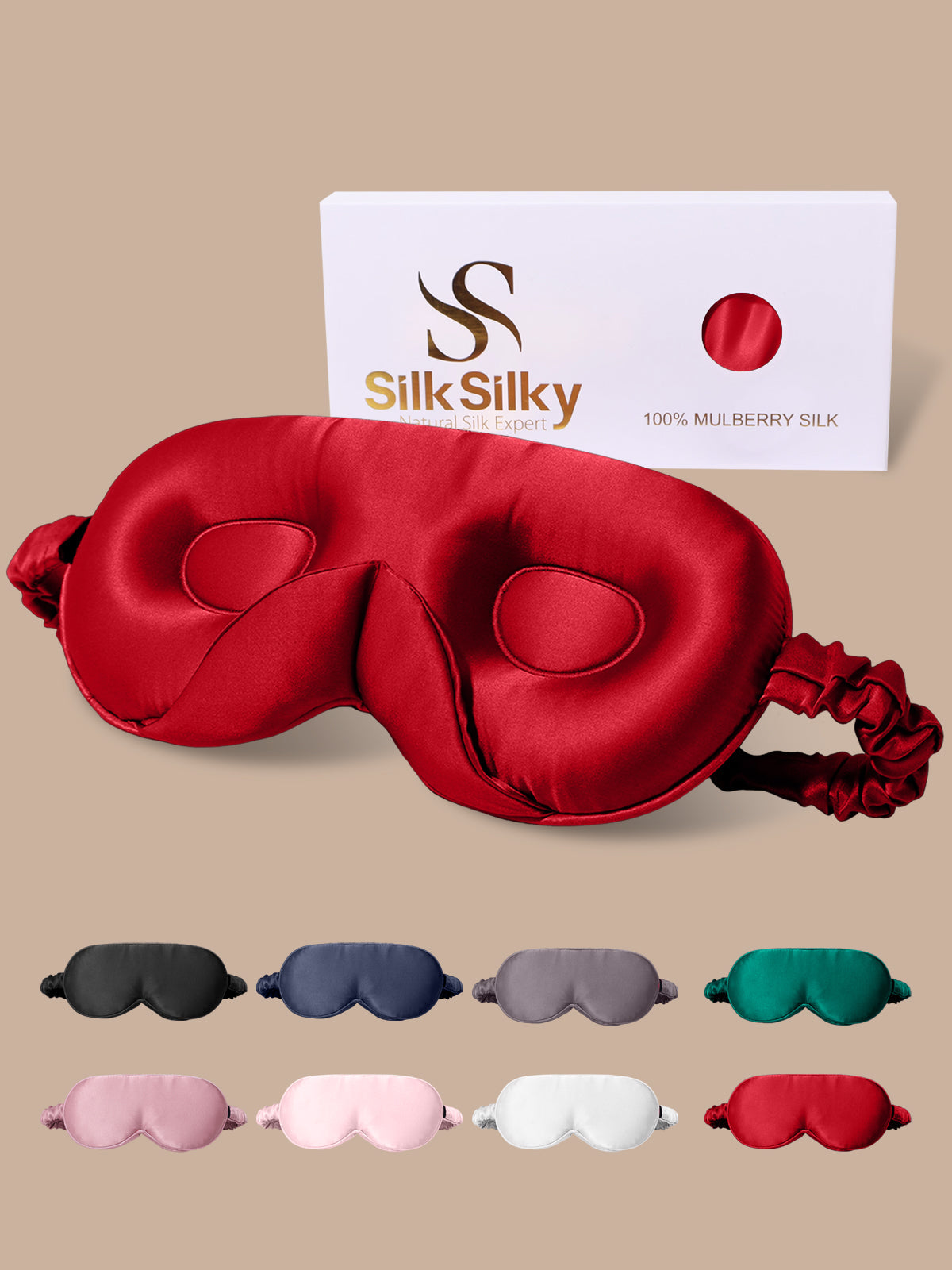 [Wine] SilkSilky-CA Pure Silk Eye Mask 001