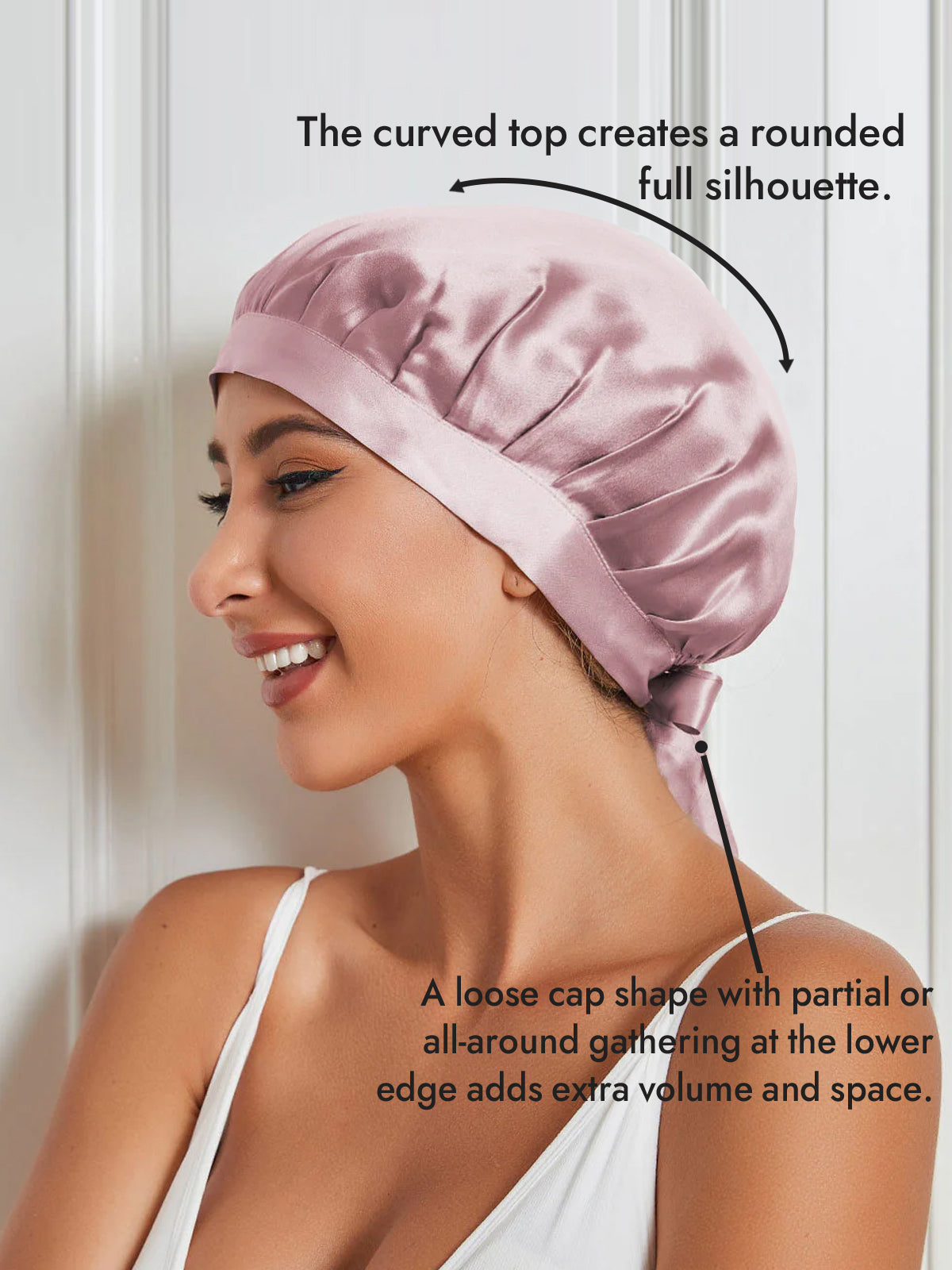 [Pale Mauve] SilkSilky-CA Pure Silk Sleep Cap 003