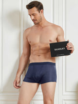 [Dark Blue] SilkSilky-CA 100% Silk Jersey Men's Underwear 001