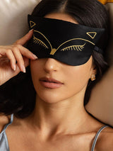 [Black] SilkSilky-CA Pure Silk Eye Mask 001