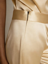[Champagne] SilkSilky-CA 19Momme Stretch Silk Charmeuse Women's Pants 004