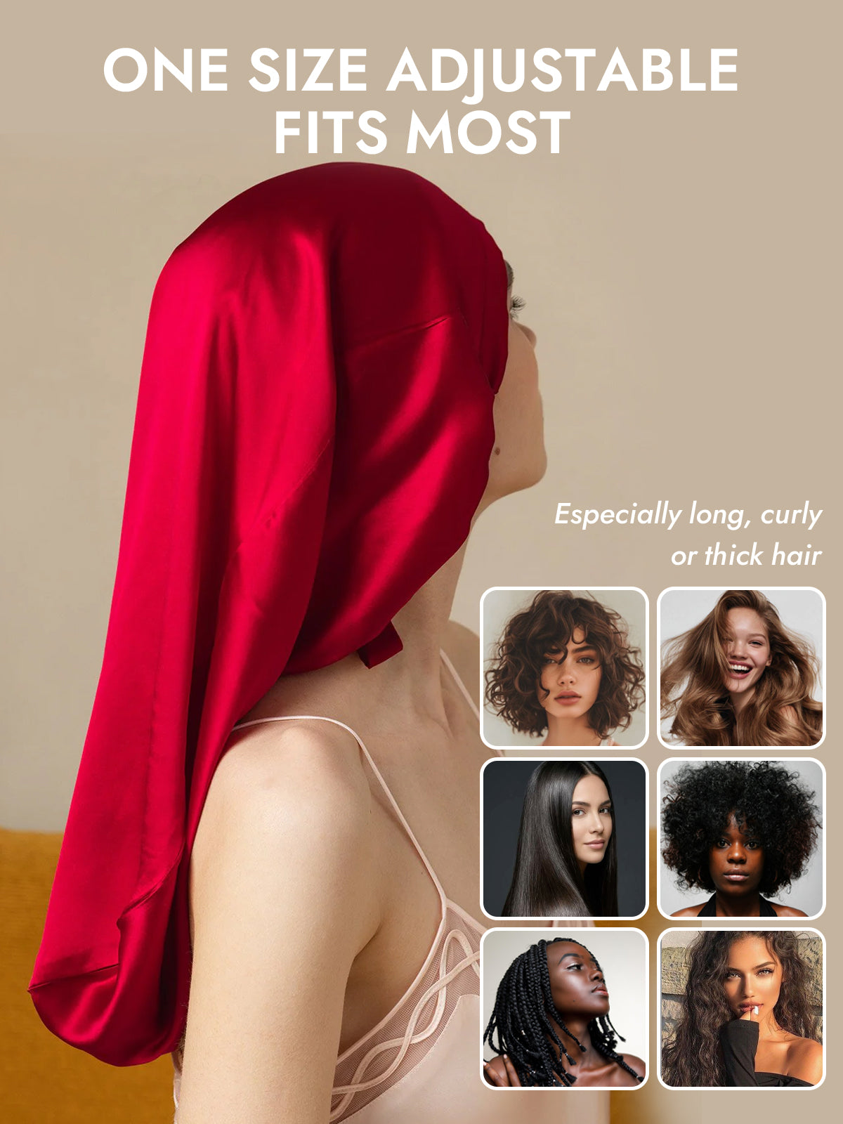 [Wine] SilkSilky-CA Pure Silk Sleep Cap 006