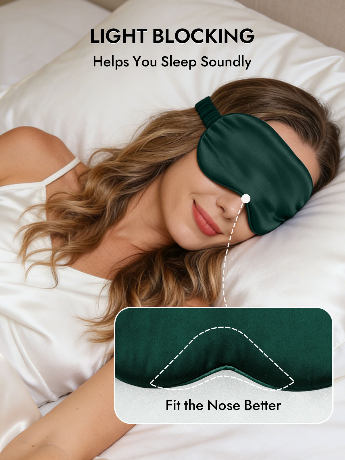 [Dark Green] SilkSilky-CA 19Momme Pure Silk Eye Mask 003