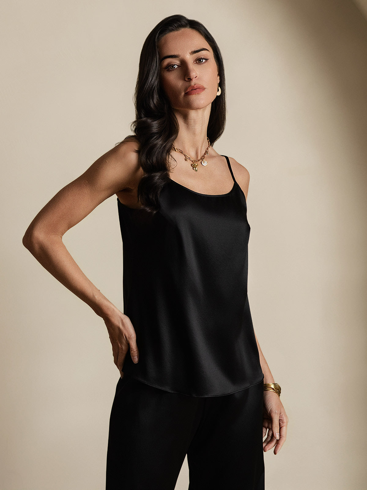 [Black] SilkSilky-CA 19Momme Silk Camisoles 004