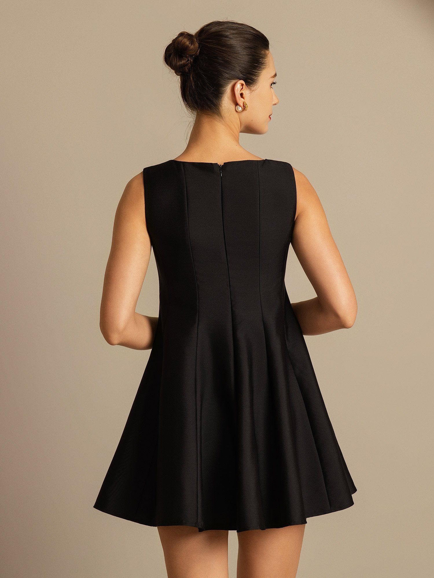 [Black] SilkSilky-CA 32Momme Silk-Wool Blend Dress 002,