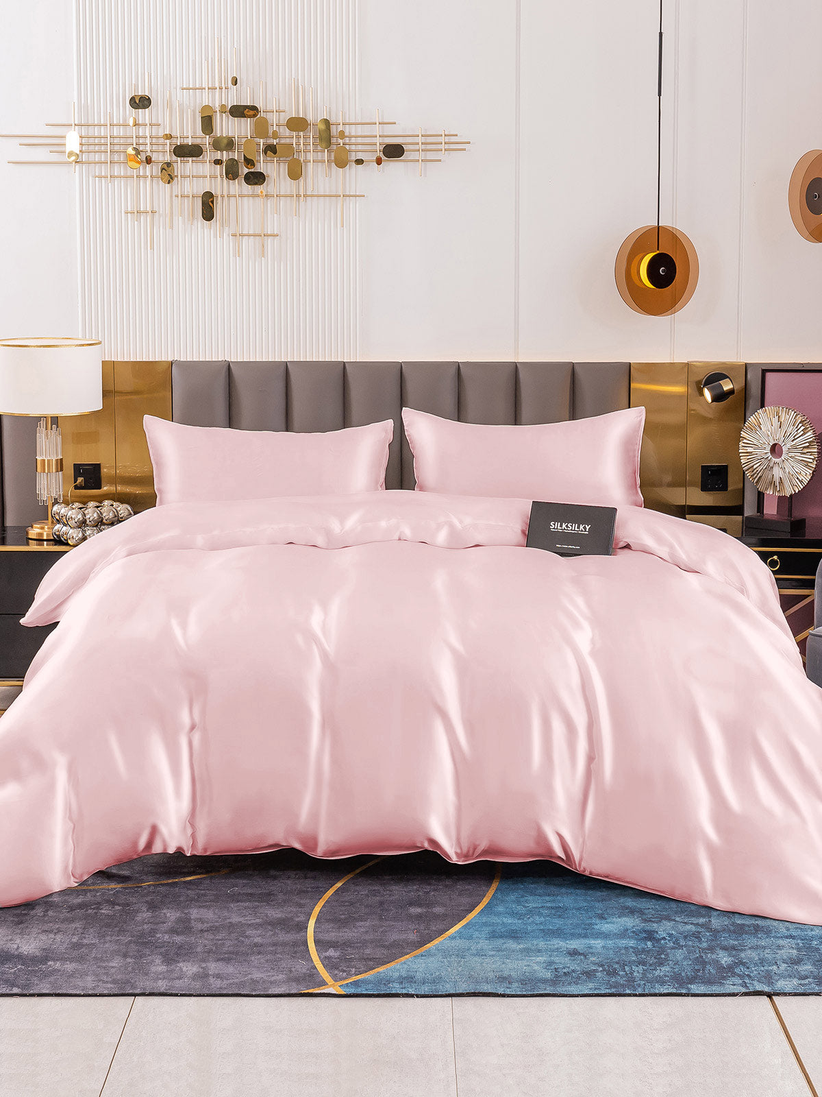 SilkSilky CA 19Momme Pure Silk Bedding Set Pink 002