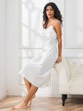 SilkSilky CA Pure Silk Sleeveless Cowl Neck Dress White 001