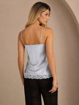 [Grayish Blue] SilkSilky-CA Spaghetti Strap V Neck Camisole 002