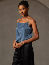 [Real Teal] SilkSilky-CA Spaghetti Strap Camisole 004