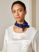 [Dark Blue] SilkSilky-CA Scarf 002