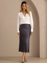 [Dark Gray] SilkSilky-CA Skirt 003