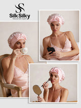 [Light Pink] SilkSilky-CA Sleep Cap 006
