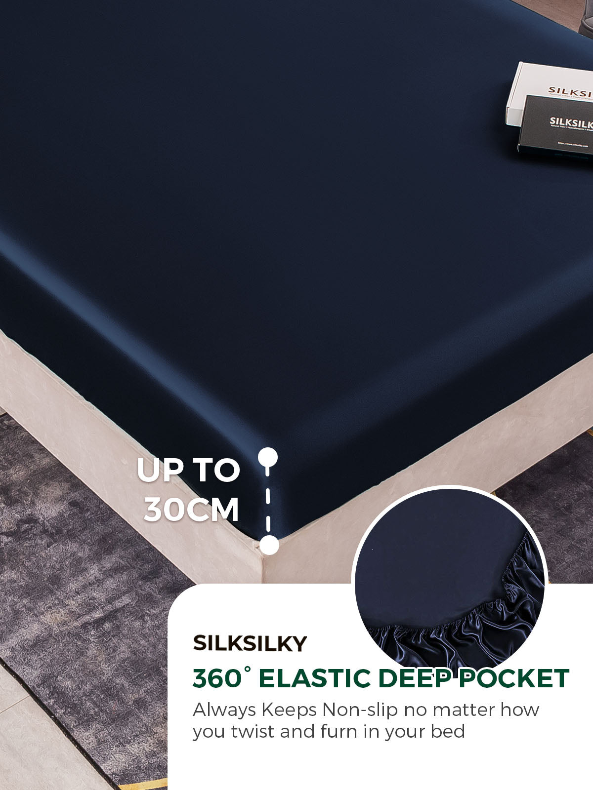 [Dark Blue] SilkSilky-CA 25Momme Sheet 004