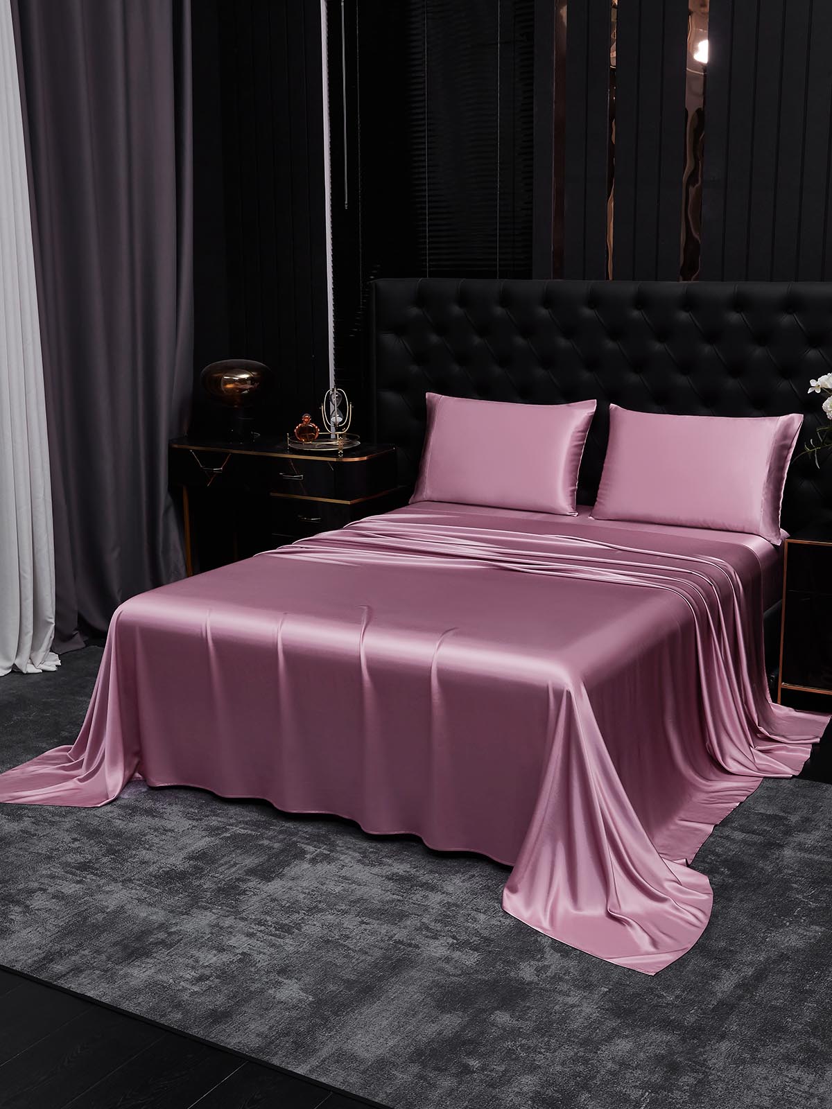 [Mauve Orchid] SilkSilky-CA 19Momme Pure Silk Bedding Set 001